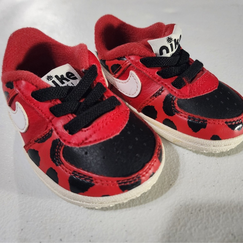 Nike Air Force 1 Crib Ladybug Red Black White CZ2644-600 Infant Size 3C